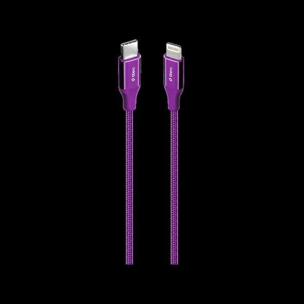 TTec 2DK41MR AlumiCable USB-C - Lightning Hızlı Şarj Kablosu 150cm Mor