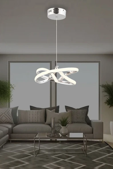 Luna Lighting Vino Riserva Model Krom Kaplama Metal Salon Mutfak Oturma Yatak Odası Modern Led Sarkıt Avize - 3