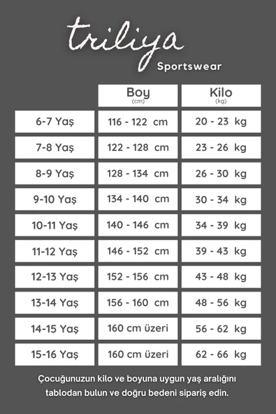 TRİLİYA-6-16 Yaş Çocuk Eşofman Altı – İçi Polarlı, Şardonlu Üç İplik Eşofman | Okul, Spor ve Günlük Kullanım TRL-54 - 11