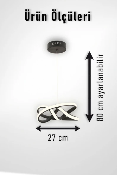 Luna Lighting Vino Riserva Model Siyah Renk Metal Salon Mutfak Oturma Yatak Odası Modern Led Sarkıt Avize - 5