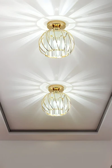 Luna Lighting Bella Luce Model Gold Kaplama Kristal Taşlı Metal Gövde Modern Her Alana Uygun Lüx Plafonyer Avize - 6