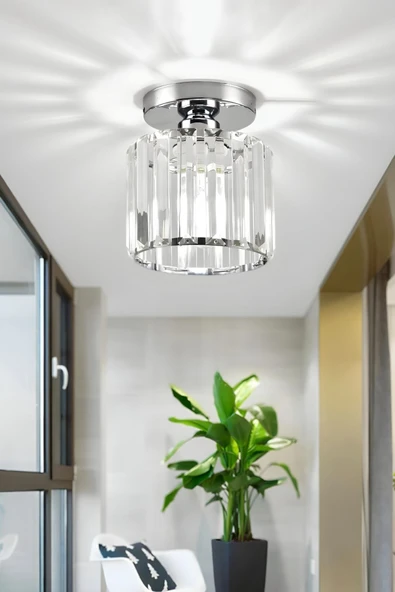 Luna Lighting Chiaro Forte Model Krom Renk Kaplama Kristal Taşlı Metal Gövde Luxury Serisi Modern Plafonyer Avize - 5