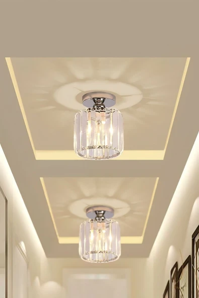 Luna Lighting Chiaro Forte Model Krom Renk Kaplama Kristal Taşlı Metal Gövde Luxury Serisi Modern Plafonyer Avize - 4