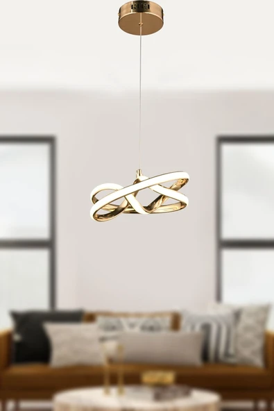 Luna Lighting Vino Riserva Model Gold Kaplama Metal Salon Mutfak Oturma Yatak Odası Modern Led Sarkıt Avize - 6