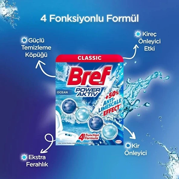 Bref Power Aktiv Klozet Bloğu Okyanus Kokulu  (5 Li Set) (5PK*1) - 5