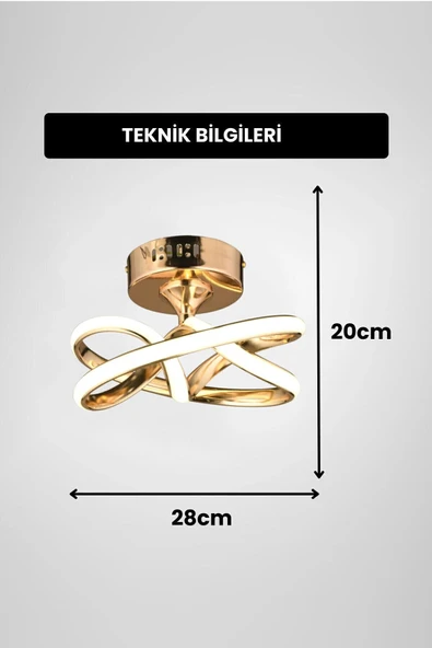 Luna Lighting Vino Riserva Model Gold Kaplama Metal Salon Mutfak Oturma Yatak Odası Modern Led Plafonyer Avize - 3