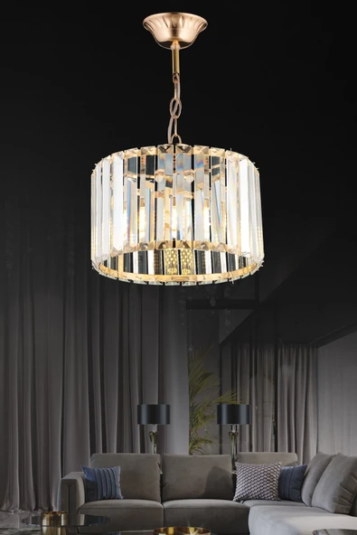 Luna Lighting Modern Luxury Kristal Gold Avize - 5