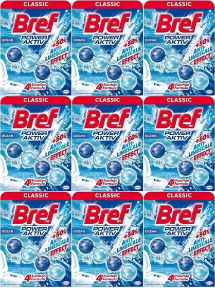 Bref Power Aktiv Klozet Bloğu Okyanus Kokulu  (9 Lu Set) (9PK*1)