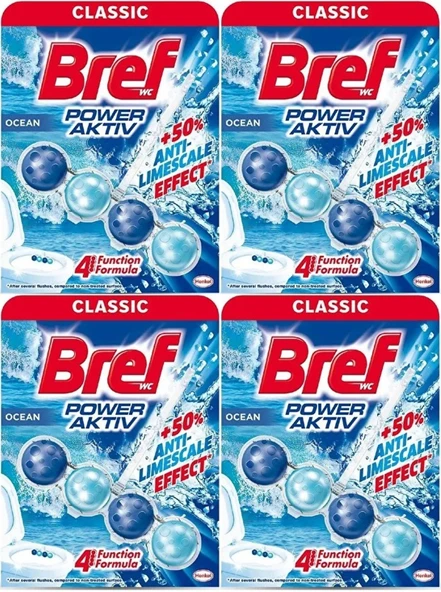Bref Power Aktiv Klozet Bloğu Okyanus Kokulu  (4 Lü Set) (4PK*1)