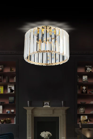 Luna Lighting Lux Kristal Plafonyer Gold Avize