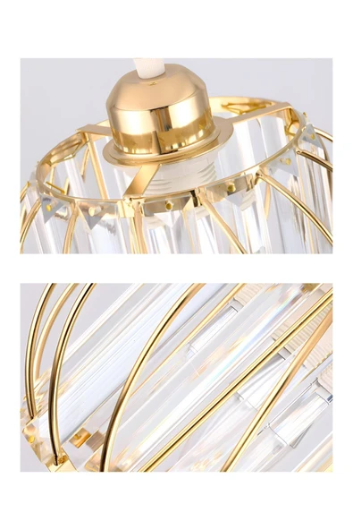 Luna Lighting Bella Luce Model Gold Kaplama Kristal Taşlı Metal Gövde Modern Her Alana Uygun Lüx Plafonyer Avize - 7