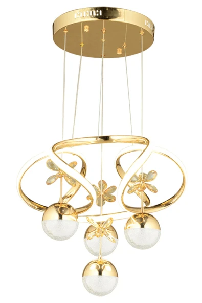 Luna Lighting Modern Led Avize 3 1 Gold Ledli Avize - 3