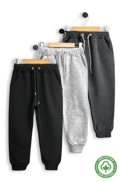 TRİLİYA-6-16 Yaş Çocuk Eşofman Altı – İçi Polarlı, Şardonlu Üç İplik Eşofman | Okul, Spor ve Günlük Kullanım TRL-54 - 10