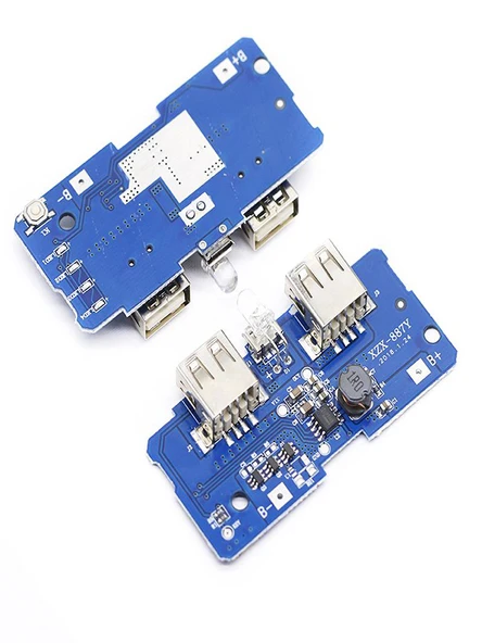 Çiftli Mikro USB 3.7V'dan 5V'a 2A Lityum Batarya Sarj Cihazı ve Powerbank Modülü - 6