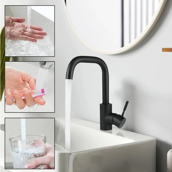 Sardıcı Sinatra Serisi Siyah Lavabo Bataryası 5 Yıl Garantili - 5