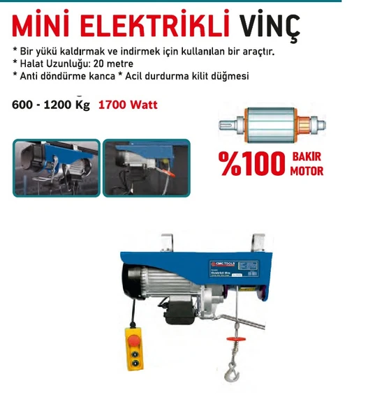 Cmc 600-1200 kg Mini Elektirikli Vinç CMC8591 - 2