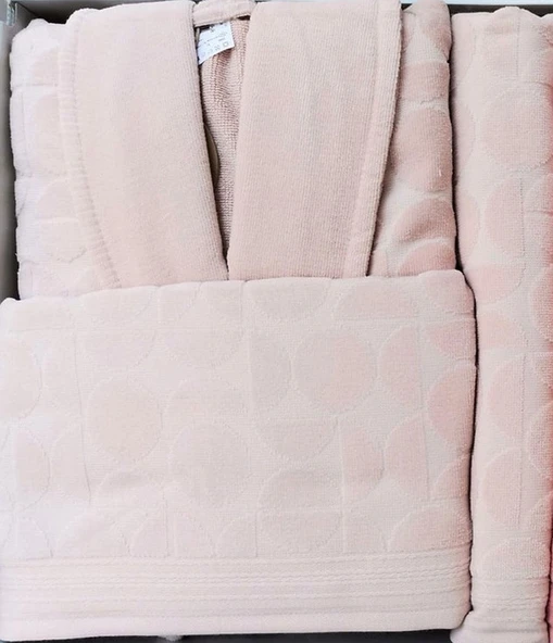 Özdilek Circular Aile Bornoz Seti Kiremit Bej - Resim 2