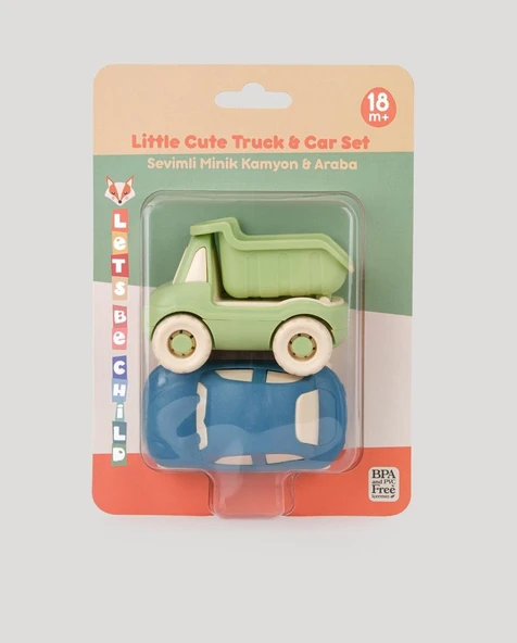 LC Sevimli Minik Taşıtlar Kamyon ve Araba-Yeşil-Turkuaz - 10