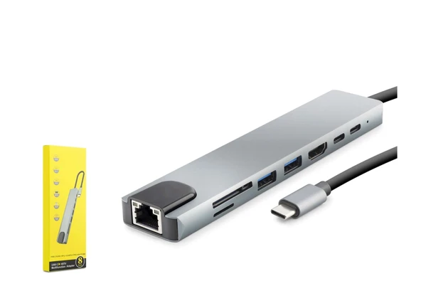 HADRON HDX7841 TYPE-C TO HDMI + LAN + 2TYPE-C + 2USB 3.0 + TF + SD - 2