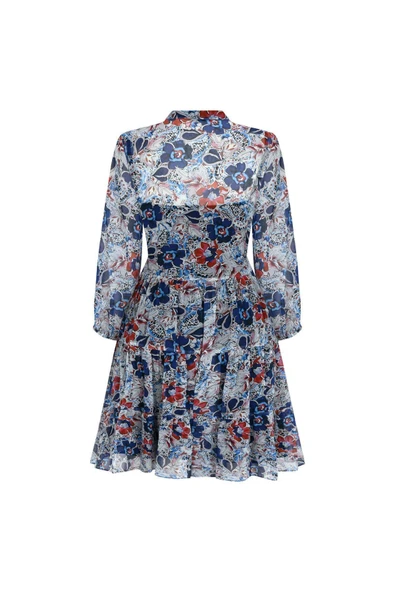 Kadın Lastik Kollu Çiçek Desenli Elbise FRN30382 - 6