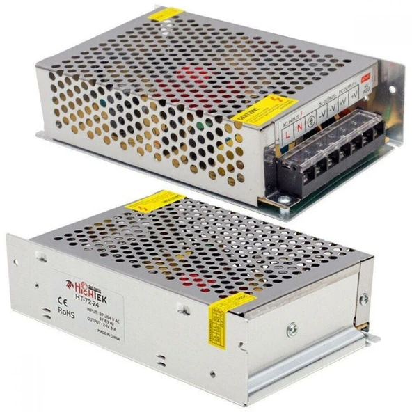 24 VOLT 3 AMPER METAL KALIN KASA ADAPTÖR HİGHTEK HT1096 - 2