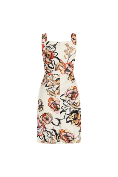 Kadın Kolsuz Çiçek Desenli Elbise FRN30390 - 9