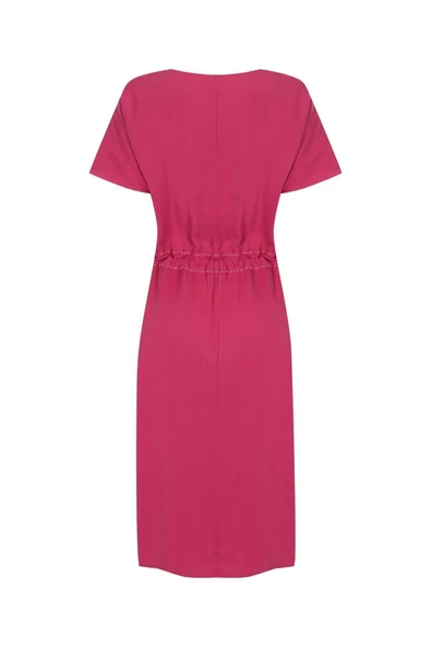 Kadın Kordon Belli Nakış Detaylı Elbise FRN30399 - 5