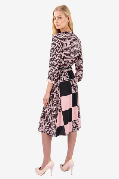 Kadın Desenli Midi Elbise FRN3019 - 8