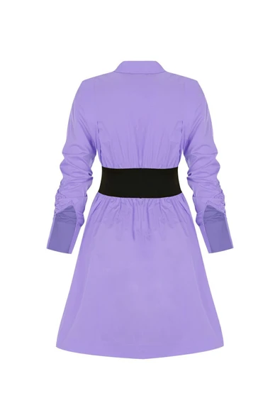 Kadın Pamuklu Uzun Kol Diz Boyu Elbise FRN30381 - 10