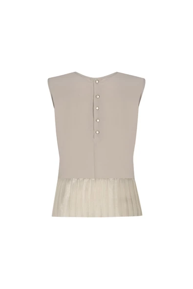 Kadın Inci Düğme Detaylı Peplum Bluz FRN1102 - 3