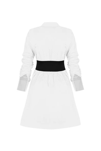 Kadın Pamuklu Uzun Kol Diz Boyu Elbise FRN30381 - 5