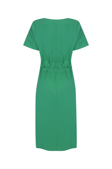 Kadın Kordon Belli Nakış Detaylı Elbise FRN30399 - 10