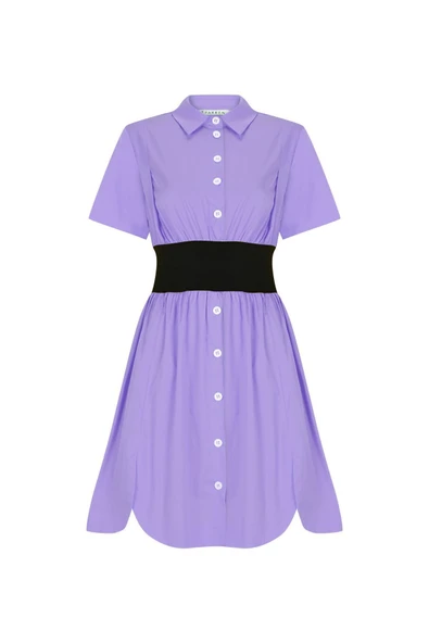 Kadın Pamuklu Kısa Kol Elbise FRN303811 - 2