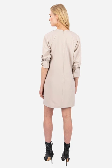 Kadın Metal Tokalı Cepli Elbise FRN3003 - 5