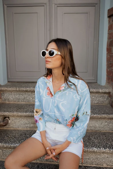 Kadın Desenli Spor Gömlek Frn10101 - 2