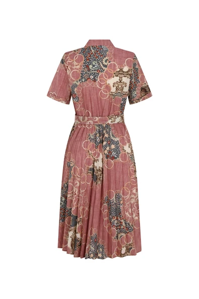 Kadın Desenli Midi Gömlek Elbise FRN3005 - 12