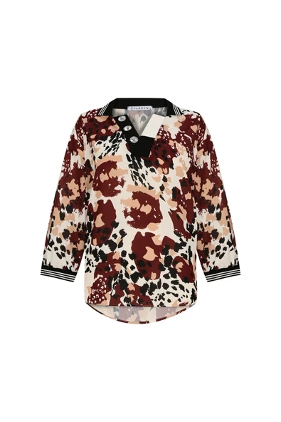 Kadın Leopar Desenli Bluz FRN1106 - 10