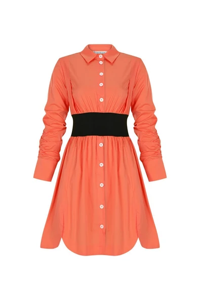 Kadın Pamuklu Uzun Kol Diz Boyu Elbise FRN30381 - 7