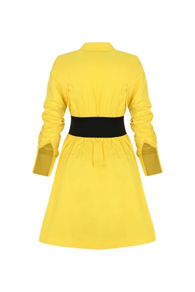 Kadın Pamuklu Uzun Kol Diz Boyu Elbise FRN30381 - 2