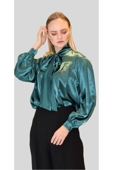 Kadın Şık Yeşil Kadın Bluz FRN1113