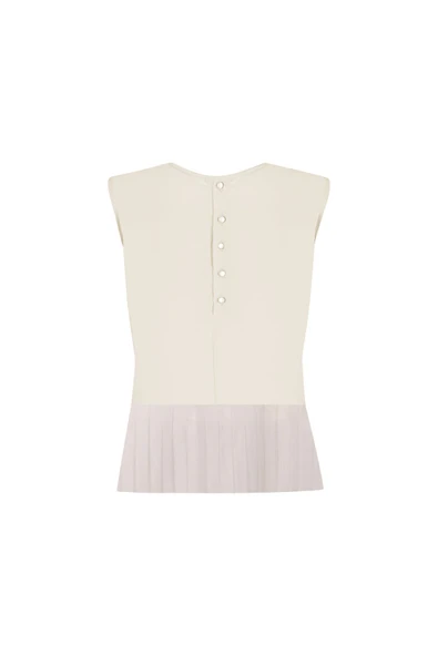 Kadın Inci Düğme Detaylı Peplum Bluz FRN1102 - 12