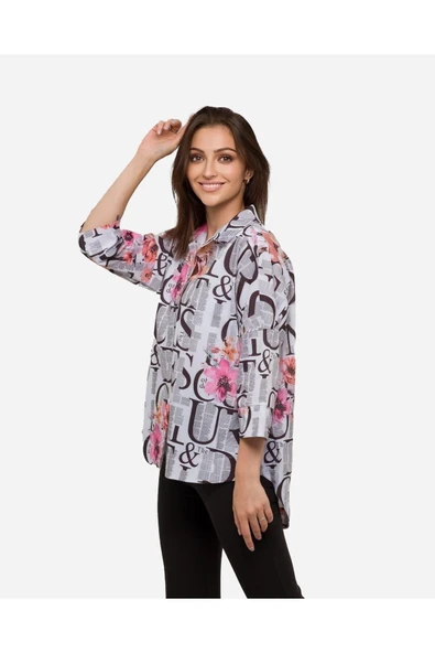 Kadın Desenli Spor Gömlek Frn10101 - 6