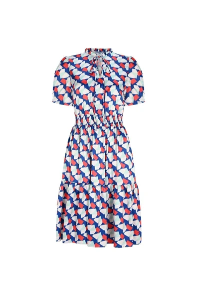 Kadın Lastik Belli Desenli Elbise FRN30389 - 3