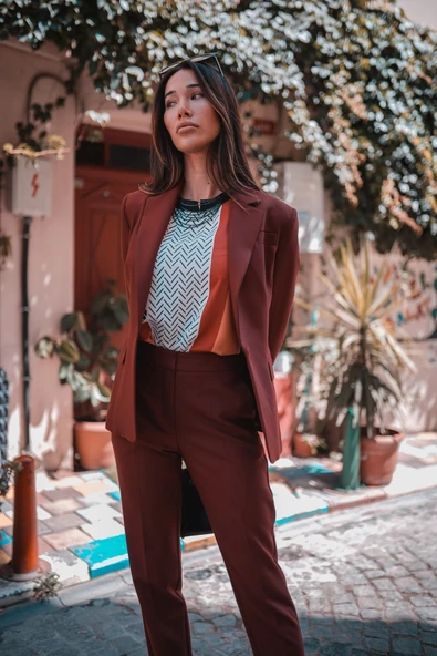 Kadın Yüksek Bel Klasik Pantolon FRN2054 - 6