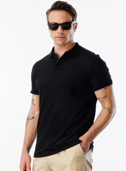 Erkek 3'lü Çekmeyen Pamuklu Kumaş Regular Fit Standart Kesim Polo Yaka Tişört POLOYAKA-T-SHIRT3 - 8