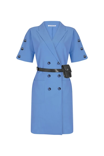 Kadın Kruvaze Yaka Ceket Form Kısa Elbise FRN3022 - 12