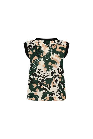 Kadın Desenli Kolsuz Bluz FRN1109 - 10