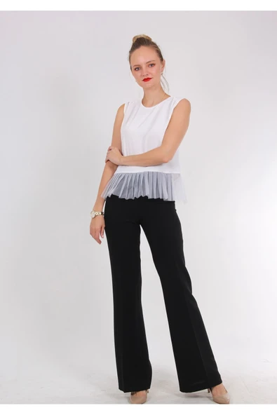 Kadın Inci Düğme Detaylı Peplum Bluz FRN1102 - 10