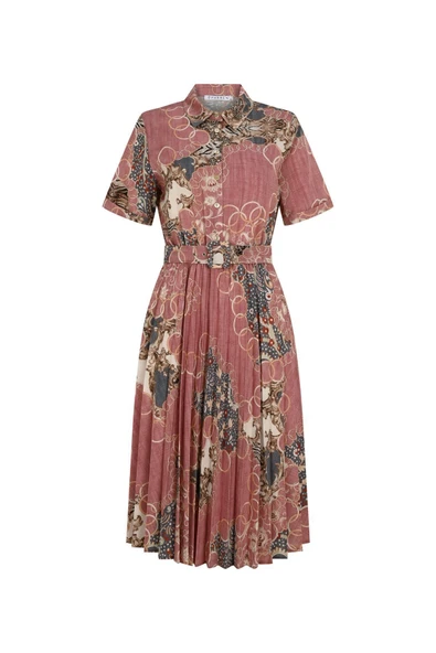 Kadın Desenli Midi Gömlek Elbise FRN3005 - 11