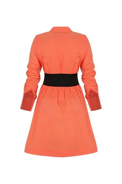 Kadın Pamuklu Uzun Kol Diz Boyu Elbise FRN30381 - 8